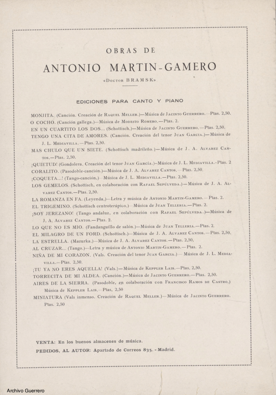 Obras de Antonio Martín-Gamero (Doctor Bramsk). En "¡Miniatura!"